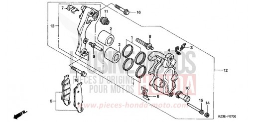 FRONT BRAKE CALIPER CR250R1 de 2001